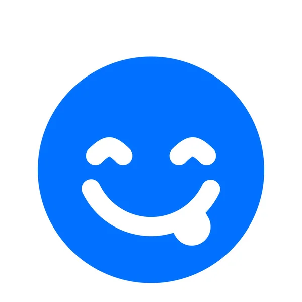 Emoji Emoticon Leende Ikonen Fast Stil — Stock vektor