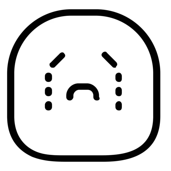 Gråta Emoji Emoticon Ikonen Kontur Stil — Stock vektor