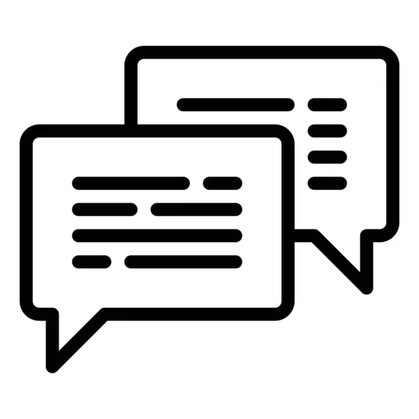 Chat Communicatie Gesprek Pictogram Grote Lijnen Stijl — Stockvector