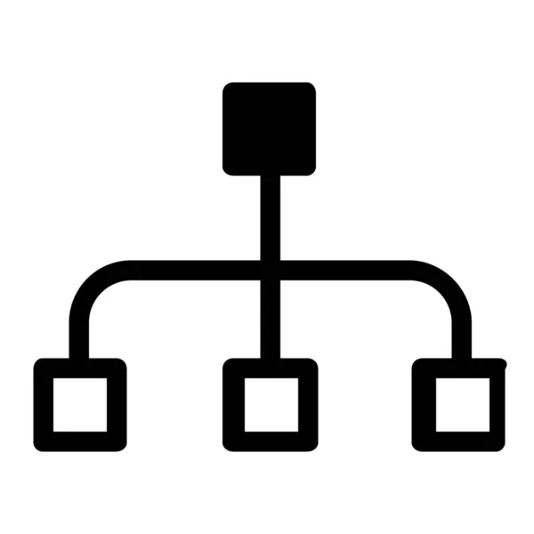 Datenbank Hierarchie Server Symbol Solid Stil — Stockvektor