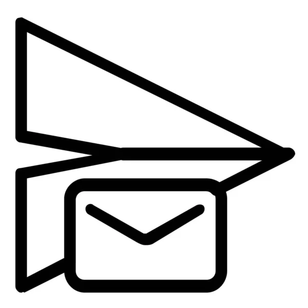Icône Message Postal Avion Dans Style Outline — Image vectorielle