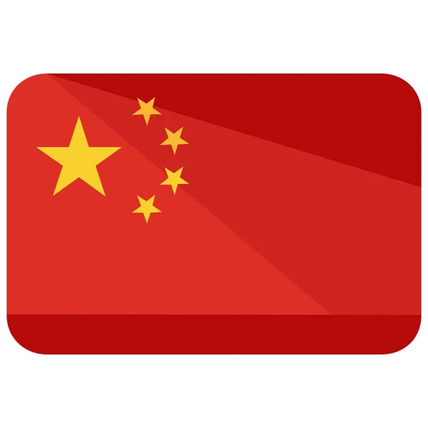 China Land Vlag Pictogram Platte Stijl — Stockvector