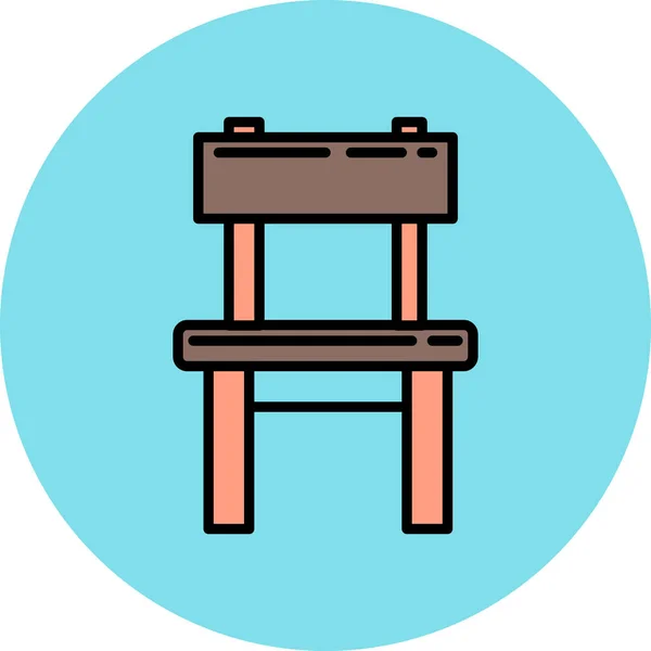 Καρέκλα Μπροστά Εικονίδιο Επίπλων Γεμιστό Περίγραμμα Στυλ — Διανυσματικό Αρχείο