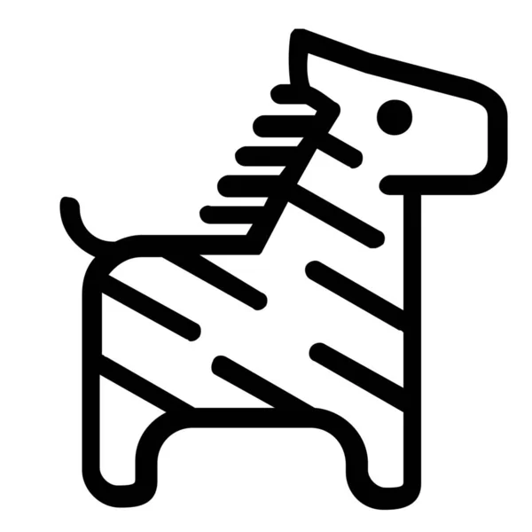 動物ゼブラソリッドスタイルのアイコン — ストックベクタ
