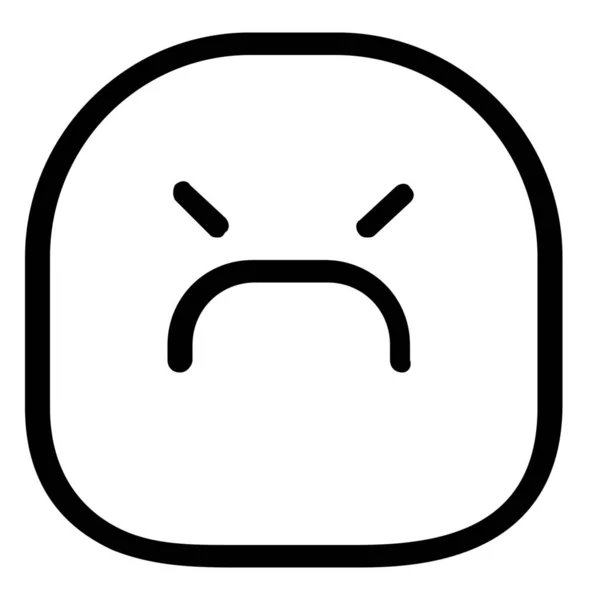 Emoji Émoticône Triste Icône Dans Style Outline — Image vectorielle