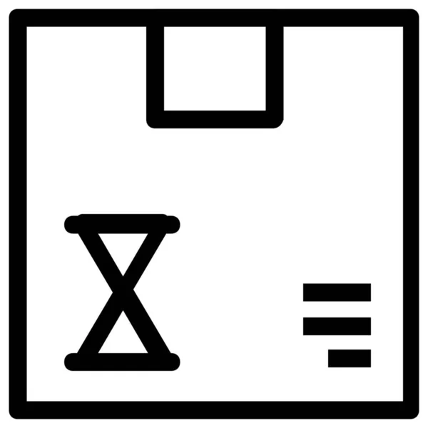 Box Sanduhr Paket Symbol Outline Stil — Stockvektor