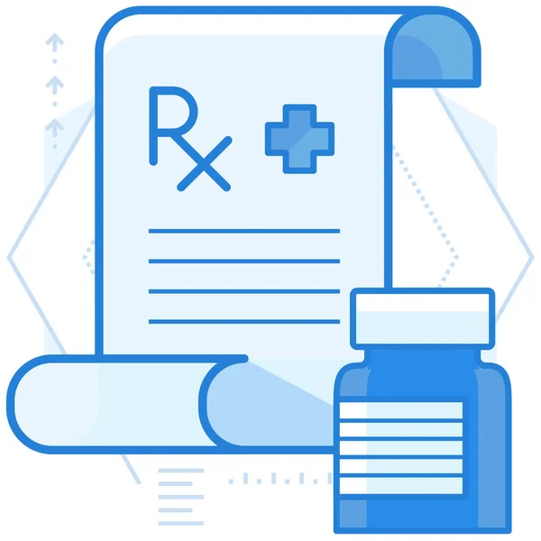 Pharmacy Prescription Icon Filled Outline Style — Stock Vector