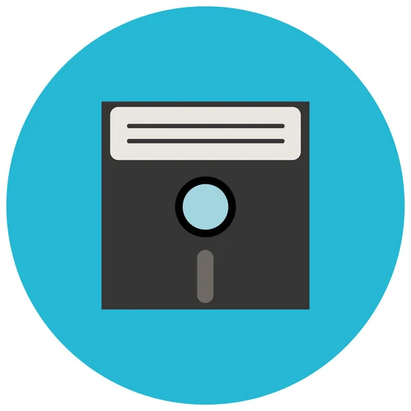 Floppydisk Retro Guardar Icono Estilo Insignia — Vector de stock