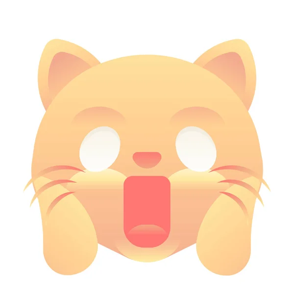 Kočičí Emoji Emotikona Hladkém Stylu — Stockový vektor