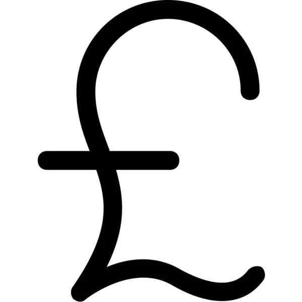 Icono Finanzas Moneda Británica Estilo Esquema — Vector de stock