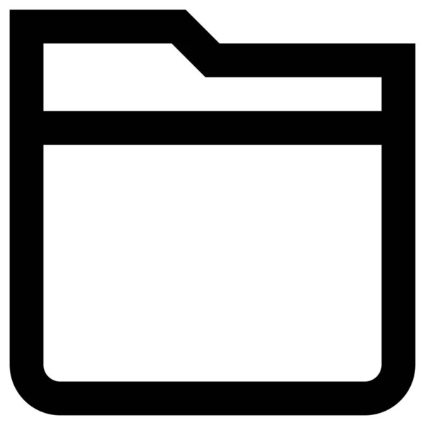 Icono Carpeta Archivo Blanco Estilo Esquema — Vector de stock