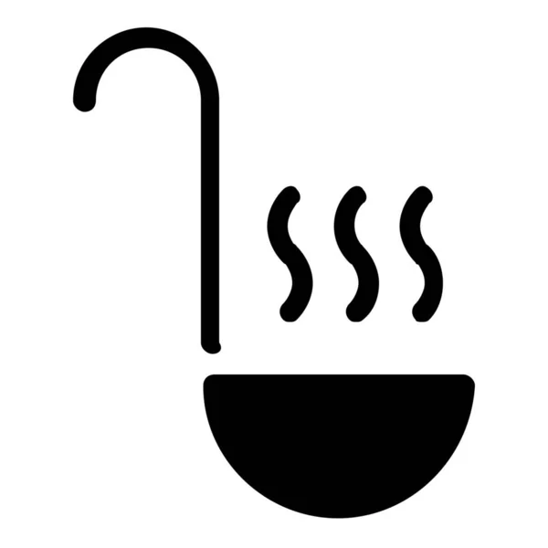 Посуда Ковш Иконка Посуды Твердом Стиле — стоковый вектор