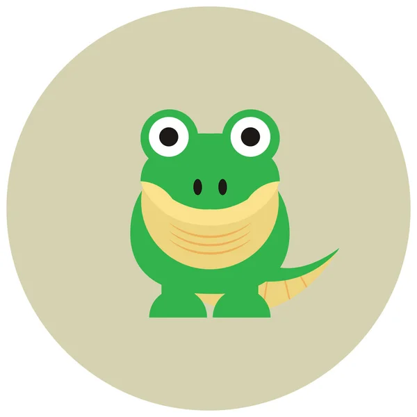 Animals Crocodile Dinasour Icon Flat Style — Stock Vector