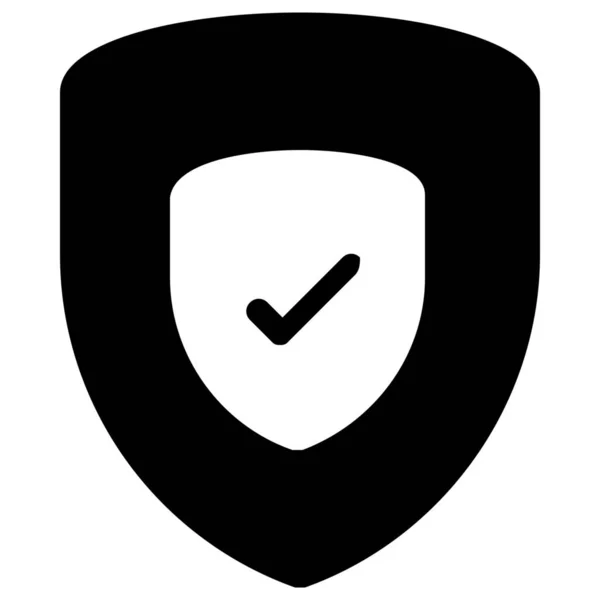 Confirmar Icono Seguridad Protección Estilo Sólido — Archivo Imágenes Vectoriales