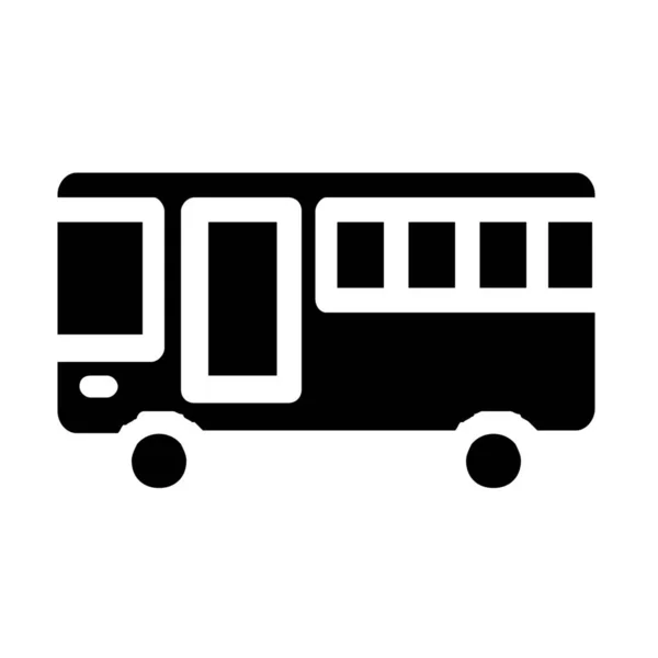巴士公共运输图标以坚实的风格 — 图库矢量图片