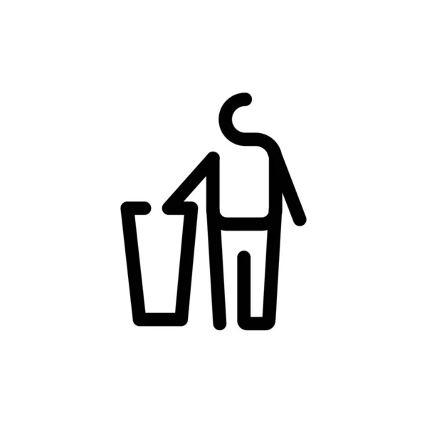 Osobní Ikona Recyklace Odpadu Stylu Osnovy — Stockový vektor