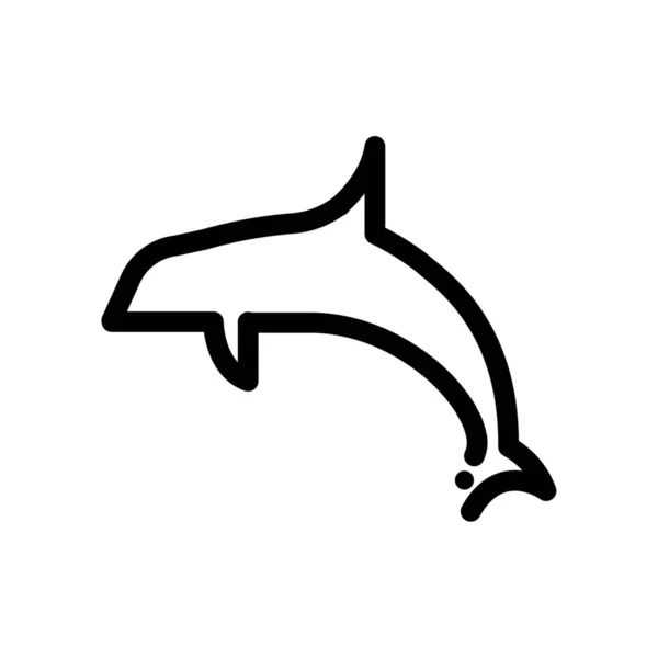 Animal Bottlenose Dolphin Icon Outline Style — Stock Vector