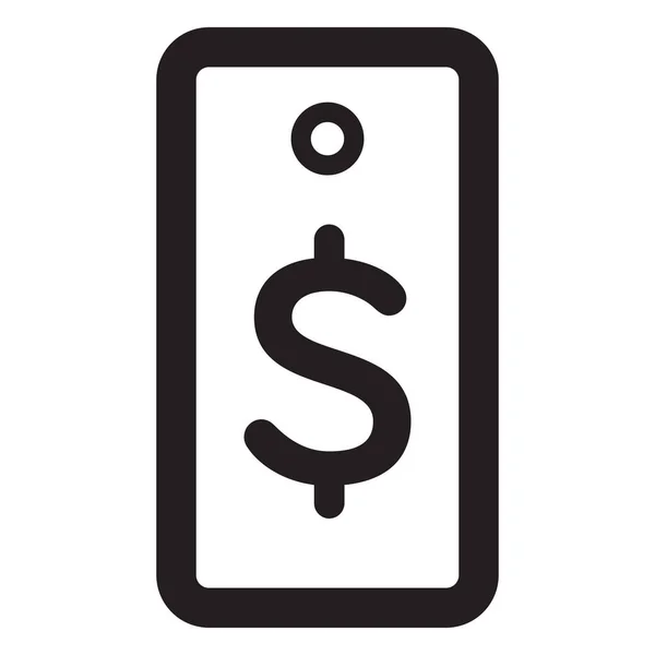 Ikona Płatności Dolarach Zarysie — Wektor stockowy