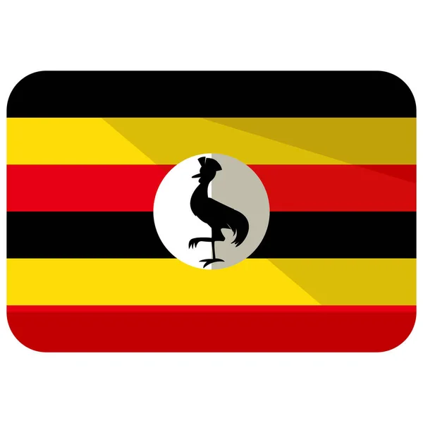 Oeganda Land Vlag Pictogram Vlakke Stijl — Stockvector