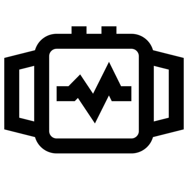 Gerät Herzmonitor Symbol Outline Stil — Stockvektor