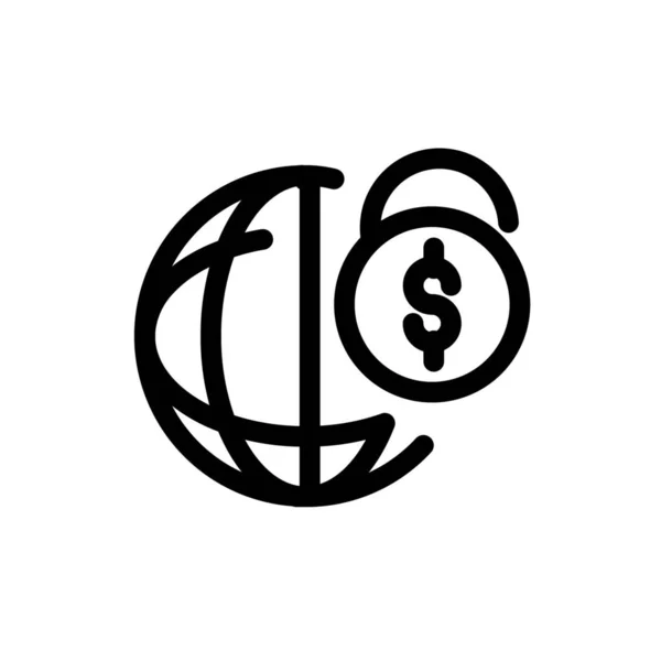 Ikona Financování Obchodní Měny Stylu Osnovy — Stockový vektor