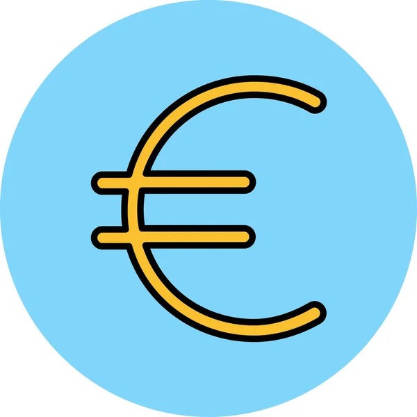 Valuta Euro Finanszírozás Ikon Kitöltött Vázlat Stílus — Stock Vector