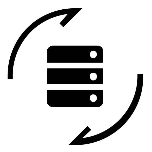 Database Refresh Ikon Server Dalam Gaya Solid - Stok Vektor