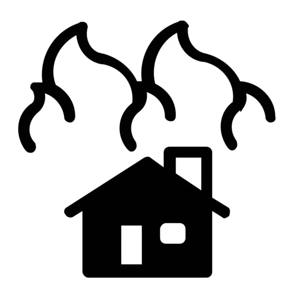 Icône Caserne Des Pompiers Style Solide — Image vectorielle
