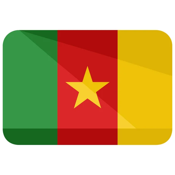Kamerun Ülke Bayrağı Simgesi Düz Stil — Stok Vektör