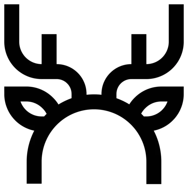 动物鹿林图标的轮廓风格 — 图库矢量图片