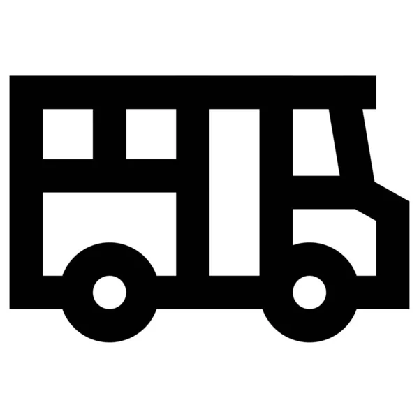 Λεωφορείο Σχολείο Μεταφορών Εικονίδιο Στυλ Περίγραμμα — Διανυσματικό Αρχείο