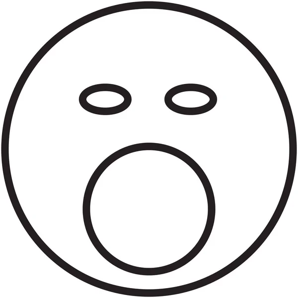 Emoticon Mund Öffnen Symbol Outline Stil — Stockvektor