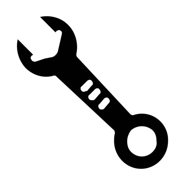 Construction Maintenance Wrench Icon Solid Style — Stock Vector