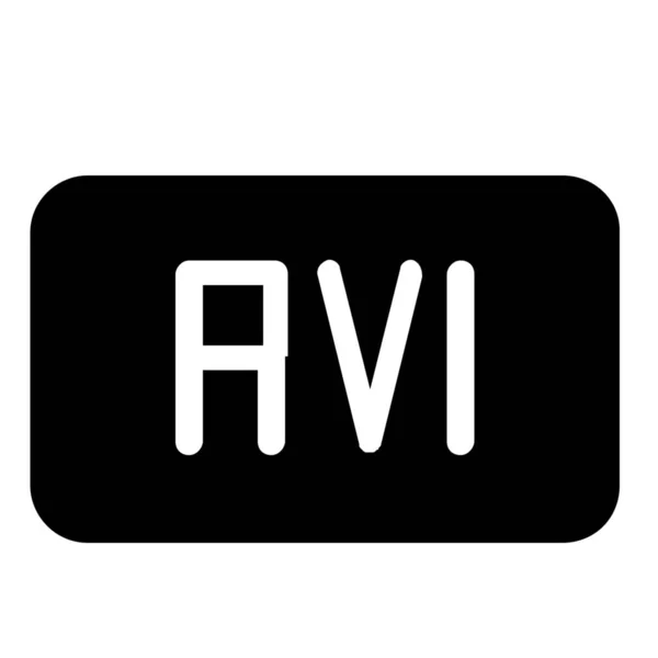 Avi Dateiformat Symbol Solid Stil — Stockvektor