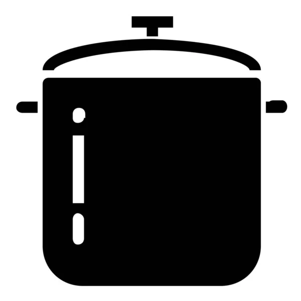 鍋料理のアイコンをソリッドスタイルで — ストックベクタ