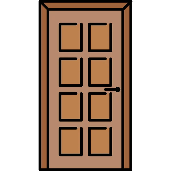 Πόρτα Έπιπλα Γεμισμένο Εικονίδιο Στυλ Γεμισμένο Περίγραμμα — Διανυσματικό Αρχείο