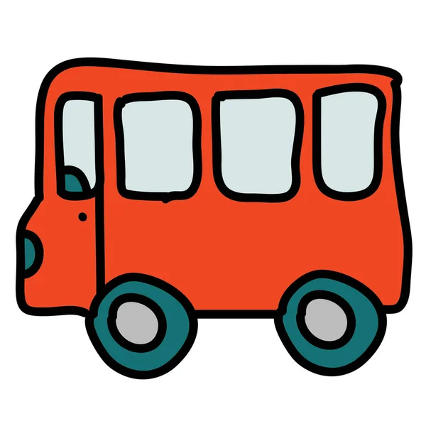 Bus Public Transportation Icon Handdrawn Style — Stock Vector