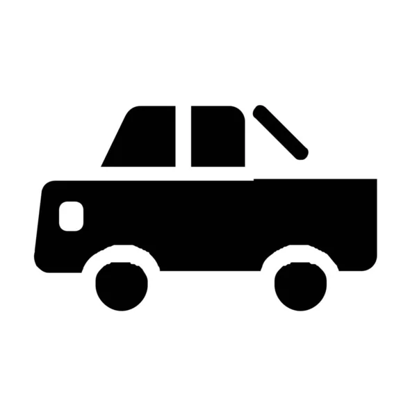 Icono Del Vehículo Transporte Pickup Estilo Sólido — Vector de stock