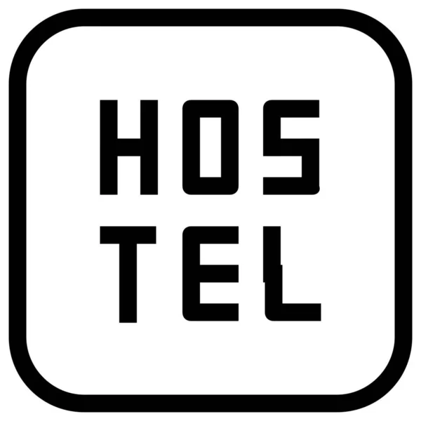 Accommodatie Hostel Outline Icoon Outline Stijl — Stockvector