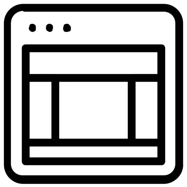 Ikona Internetového Prohlížeče Aplikace Stylu Osnovy — Stockový vektor