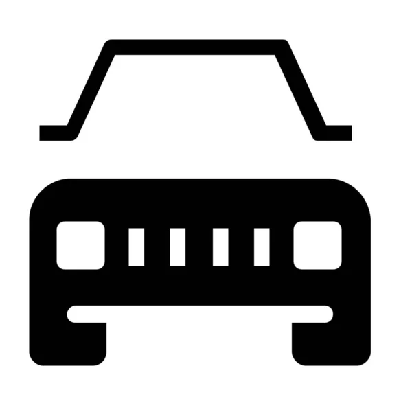 Icono Del Vehículo Transporte Coche Estilo Sólido — Vector de stock