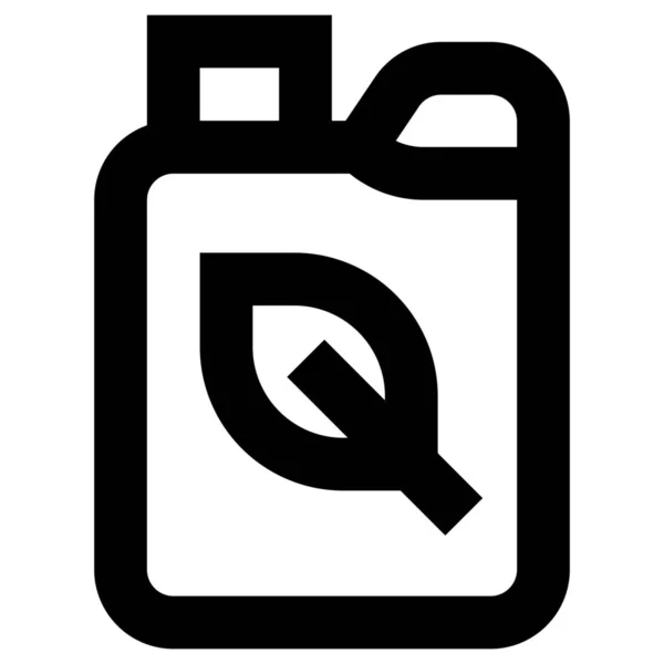 Kanister Container Benzin Symbol Outline Stil — Stockvektor