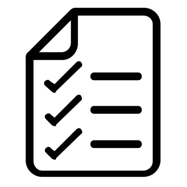 Checklist Icono Formato Archivo Estilo Esquema — Archivo Imágenes Vectoriales