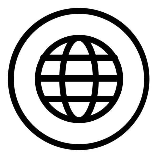 Icona Internet Internazionale Globale Stile Outline — Vettoriale Stock