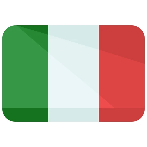 Drapeau Pays Icône Italie Dans Style Plat — Image vectorielle