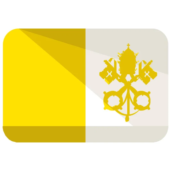 Flaggenstaat Vatikanische Ikone Flachen Stil — Stockvektor