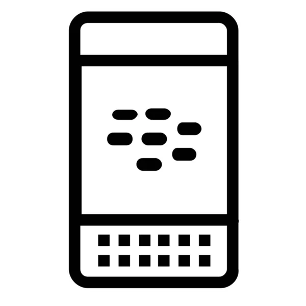 Blackberry Smartphone Ícone Contorno Estilo Contorno —  Vetores de Stock