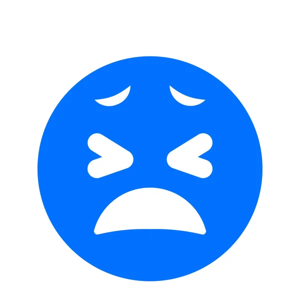 Emoji Emoticon Ícone Emoção Estilo Sólido — Vetor de Stock