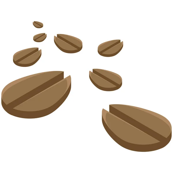 Frijoles Bebida Icono Del Café Estilo Isométrico — Vector de stock