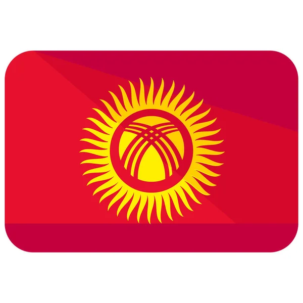 Drapeau Pays Kyrgyzstan Icône Dans Style Plat — Image vectorielle